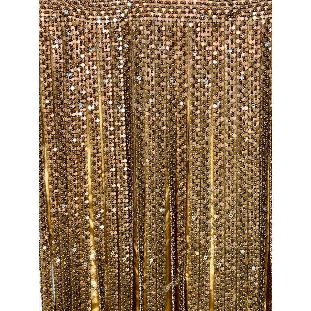 NWT Mandalay Gold Beaded Fringe Studded Sequin Mini Cocktail Party Dress Size 2 - Picture 4 of 13